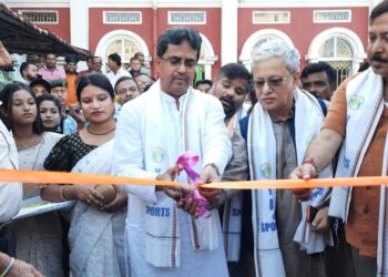 Synthetic football turf at Umakanta Mini Stadium inaugurates