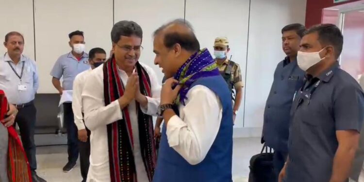 Assam CM arrived Tripura on one day visit
