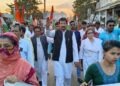Trinamool Congress held protest march and street meeting in Sonamura against price hike