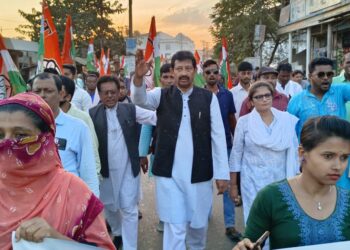 Trinamool Congress held protest march and street meeting in Sonamura against price hike