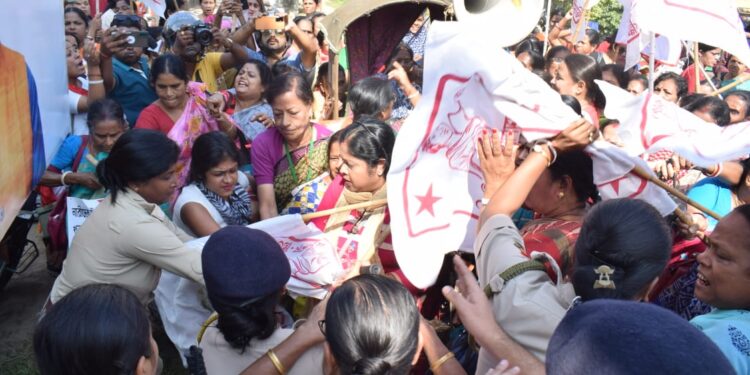 All India Democratic Women’s Association stages protest