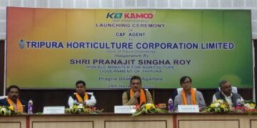 Launching ceremony of agreement between Tripura Horticulture Corporation Ltd and Kerela Agro Machinery Corporation Ltd