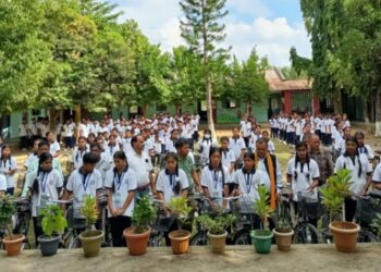 MLA Sindhu Ch. Jamat­ia Distributed 123 Bicycles Amidst Stude­nts.​ ​ ​ ​