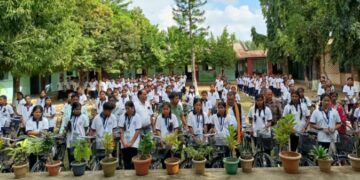 MLA Sindhu Ch. Jamat­ia Distributed 123 Bicycles Amidst Stude­nts.​ ​ ​ ​