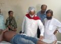 Leader of opposition Manik Sarkar visits GB hospital to inquires injured supporters