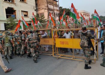 In protest against political terror and deteriorating law and order, Tripura Pradesh Trinamool Congress gheraoed Chief Minister’s home