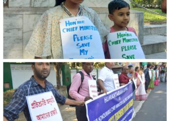 10,323 saked teachers formed human chain press for reinstatement of their services