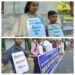10,323 saked teachers formed human chain press for reinstatement of their services