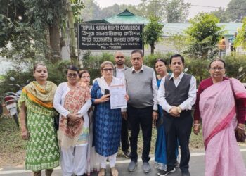 TMC gives deputation to Tripura Human Rights Commission office on human rights violations in the state.