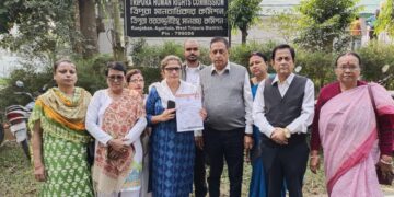 TMC gives deputation to Tripura Human Rights Commission office on human rights violations in the state.