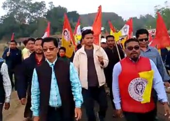 Tipra Motha Organized Door To Door Electoral Campaign At Tentui Village.  