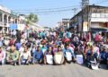 10323, sacked teachers blocking road in protest