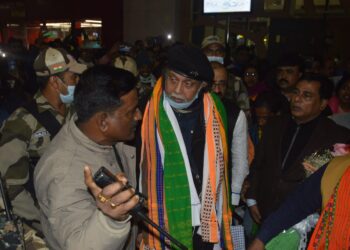 Mithun Chakraborty arrived MBB Airport to participate in Jana Biswas Yatra