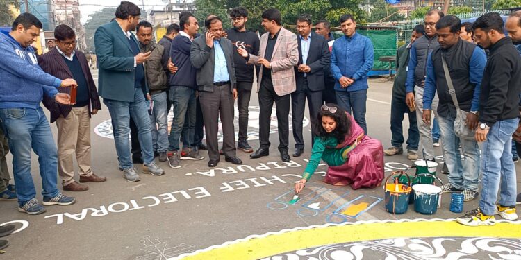 Election Commission organizes Rangoli festival