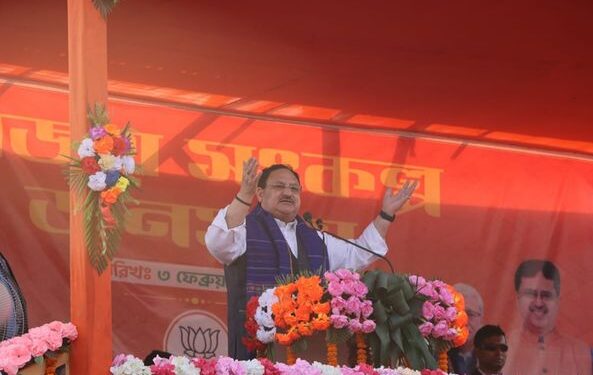 Left Front and Congress have joined forces not for the welfare of the people but for survival in Tripura: JP Nadda