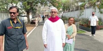Opposition leader Manik Sarkar cast his vote