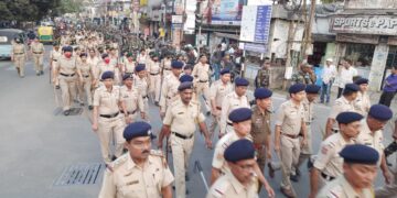 Flag march of security forces in Sadar subdivision to maintain law and order