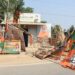 Road blockade: Protest against the demolition of the ruling party’s booth office