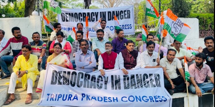 Congress protest disqualification of Rahul Gandhi from Parliament