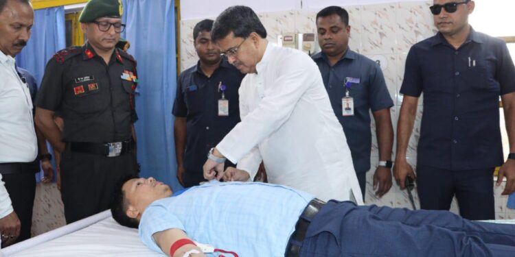 CM INAUGURATED MEGA BLOOD DONATION CAMP ORGANISED BY ASSAM RIFLES AT AGARTALA