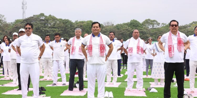 Thousands participate in the Yoga Mahotsav in Dibrugarh; practices Common Yoga Protocol (CYP)
