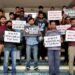 Job aspirants of JRBT agitates in front of Agartala City Centre