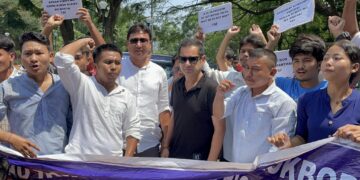 Demonstration for demanding recognition of Kakborok language written in Roman script