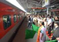 Pratima Bhowmik inaugurates the special train from Agartala to Kolkata