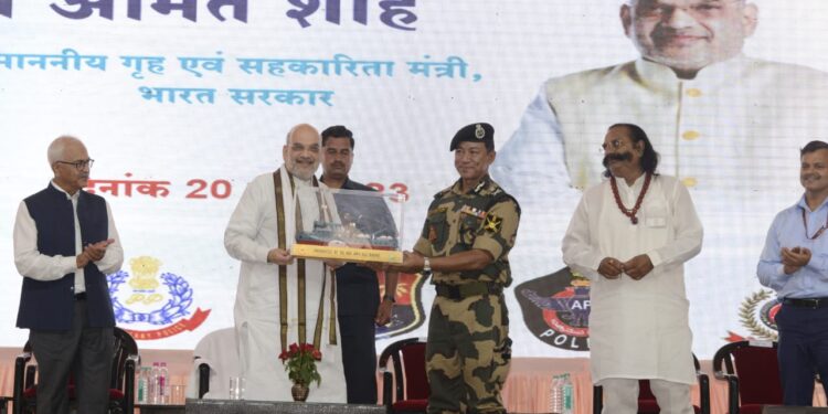 UNION MINISTER FOR HOME AND COOPERATION SHRI AMIT SHAH LAYS FOUNDATION FOR NACP AND INAUGURATES VARIOUS DEVELOPMENT PROJECTS FOR BSF IN GUJARAT