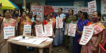 AIDWA stages stir seeking arrest of Brij Bhusan for alleged involvement in sexual abuse