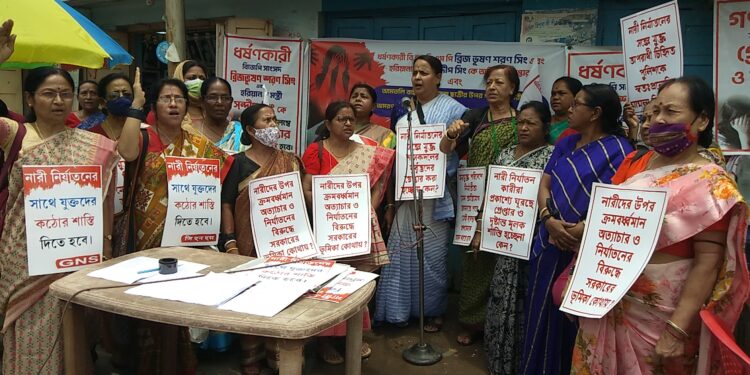 AIDWA stages stir seeking arrest of Brij Bhusan for alleged involvement in sexual abuse