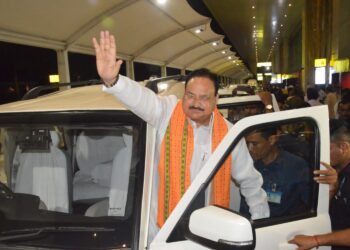 JP Nadda arriving Agartala.