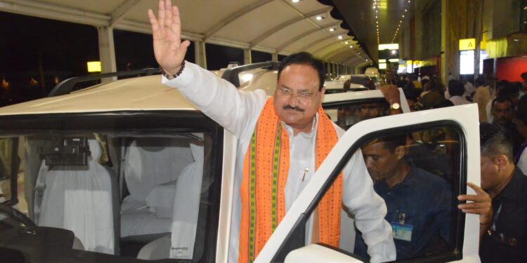 JP Nadda arriving Agartala.