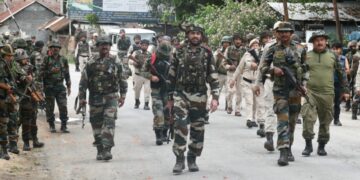 SECURITY FORCES CONTINUE COMBING OPERATIONS FOR THE SECOND CONSECUTIVE DAY IN MANIPUR.