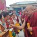 State Oracle Nechung Choe-Kyang of Central Tibetan Administration and His Holiness the Dalai Lama arrived in Bomdila this morning.
