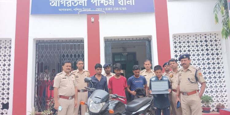 West Agartala police arrested four people in connection with the theft