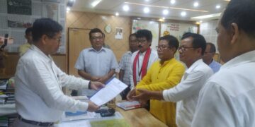 Protest rally in Khumulwng demanding timely salaries for TTAADC employees