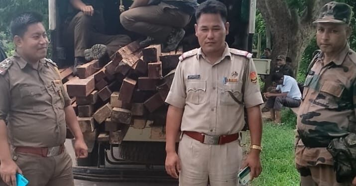 Forest Officials Seized Illegal Wood.           