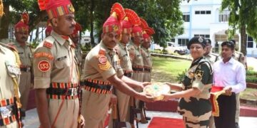 ADG OF BSF INSPECTED THE STATUS OF  TRIPURA FRONTIER. 