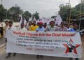 Left youth organization stages protest march