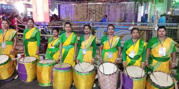 Seven women dhakis are the main attraction of this puja