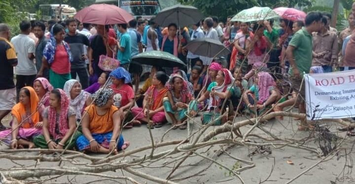 Angry Villagers Staged Road Blockade In Rangachara. 