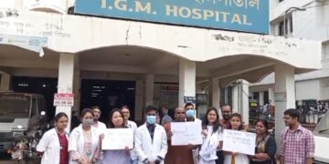 Trainee doctors at IGM Hospital, Agartala’s oldest medical institution, are on strike demanding immediate payment of their pending salaries