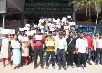 STGT examinees protest to demand release of results again