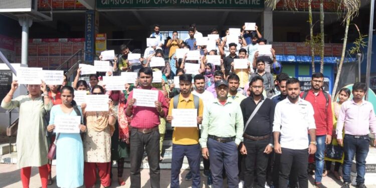 STGT examinees protest to demand release of results again