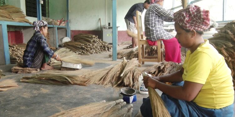 Reusable bamboo brooms handle designed to replace plastic