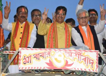 BJP’s victory in three states, victory procession in Tripura