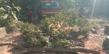 On Demand Of Road Renovation Public  Staged Blockade.