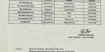 BJP formed new committee  in Tripura