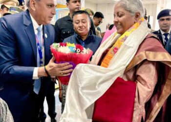 Union Minister Nirmala Sitharaman arrives at Bagdogra airport